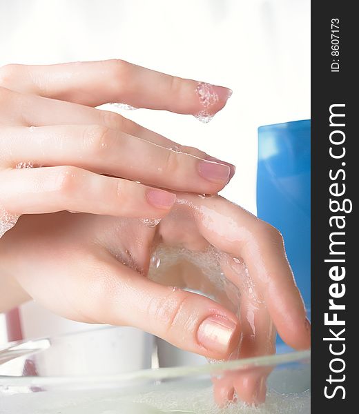 Washing Of A Female Hands