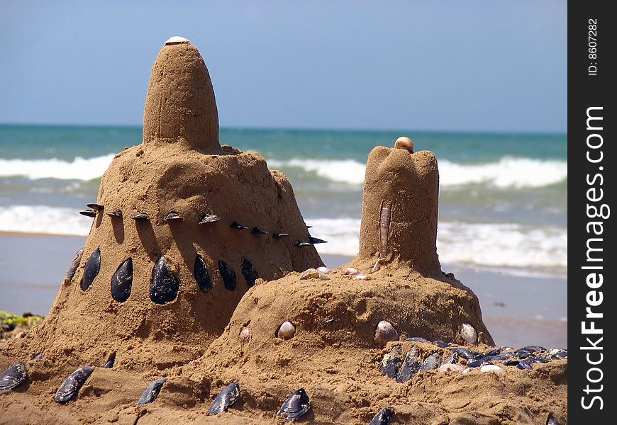 Castle from the sand on the beach. Castle from the sand on the beach