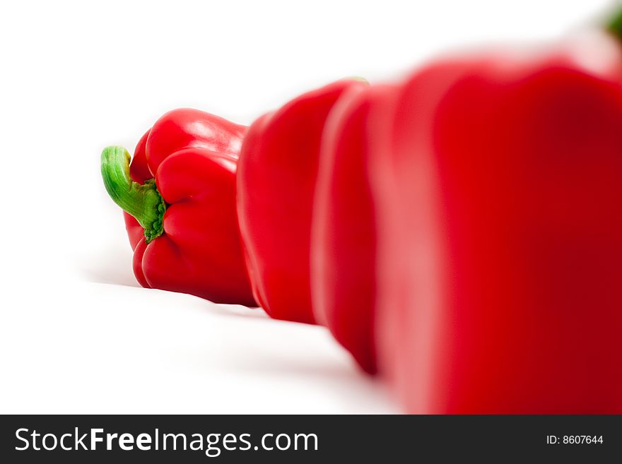 Red bell pepper paprica isolated on white. Red bell pepper paprica isolated on white