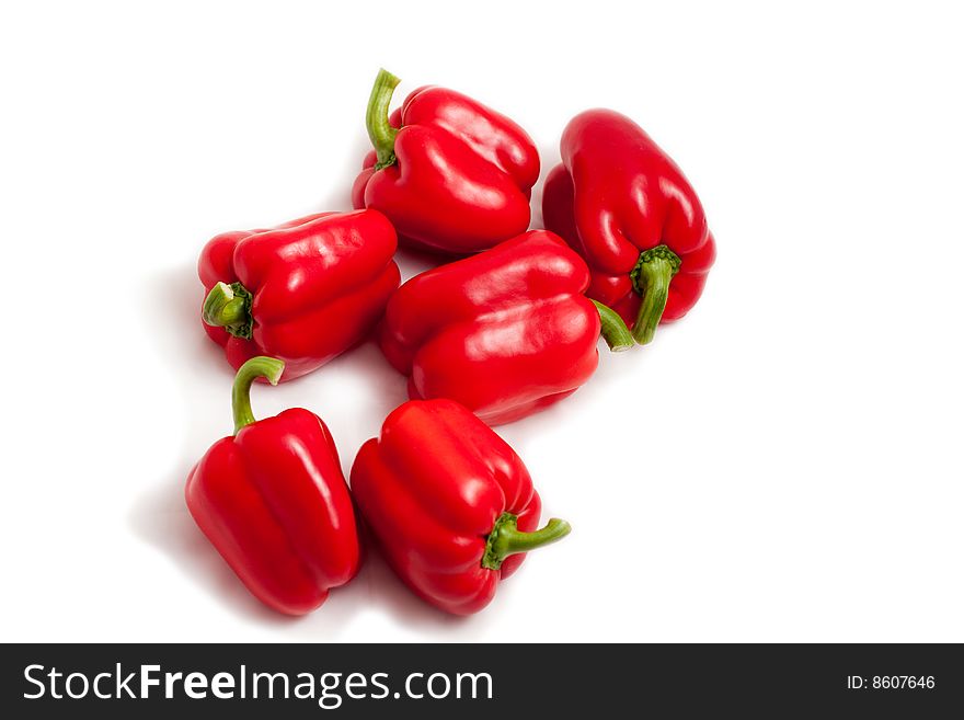 Red bell pepper paprica isolated on white. Red bell pepper paprica isolated on white