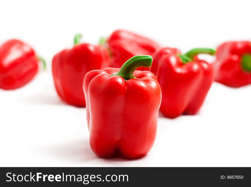 Red bell pepper paprica isolated on white. Red bell pepper paprica isolated on white