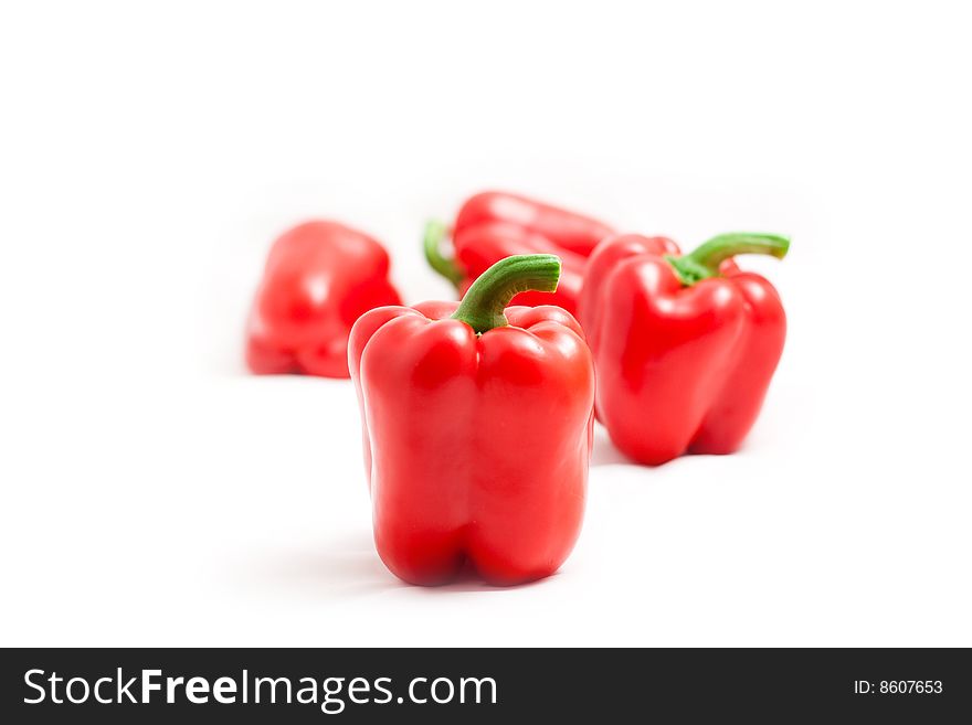 Red bell pepper paprica isolated on white. Red bell pepper paprica isolated on white