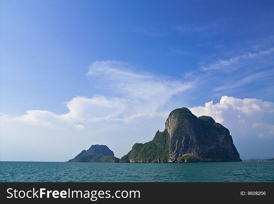 View of islands in southern Thailand sea. View of islands in southern Thailand sea.