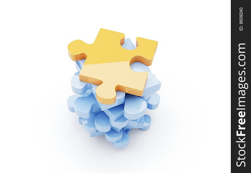3d render of isolated puzzle. 3d render of isolated puzzle