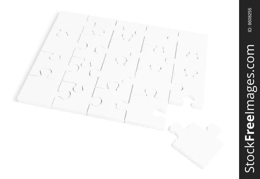 3d render of isolated white puzzle
