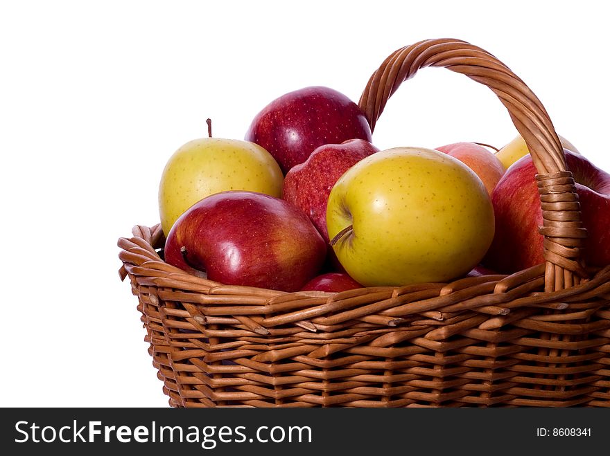 Basket full with red and yellow apples. Basket full with red and yellow apples