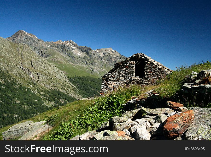 Old building abandoned in Gran Paradiso National Park. Old building abandoned in Gran Paradiso National Park