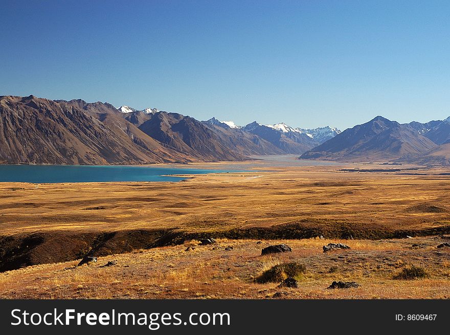 Lake Tekapo in the Mackenzie Country, South Island, New Zealand. Lake Tekapo in the Mackenzie Country, South Island, New Zealand