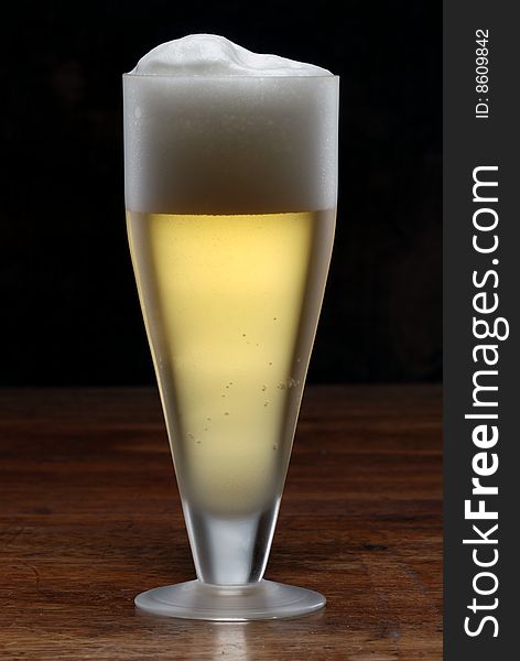 Beer and ice clear yellow