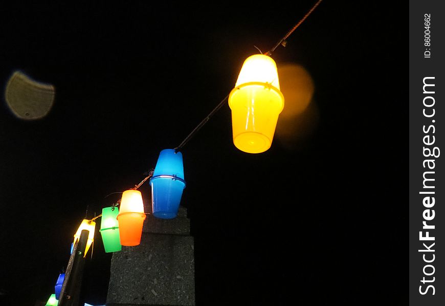 Christmas lights from 2014/15 at Mousehole, Cornwall.