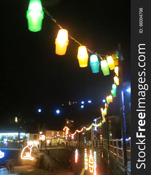 Christmas lights from 2014/15 at Mousehole, Cornwall.