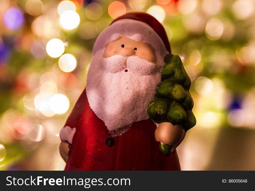 Santa Claus Ornament On Blurred Background