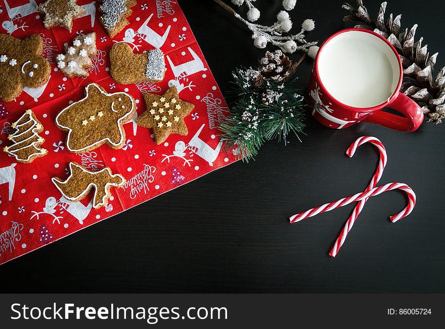 Christmas Cookies And Milk