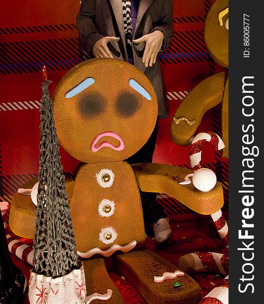 Gingerbread Men Christmas Display On Grafton Street, Dublin Ireland.