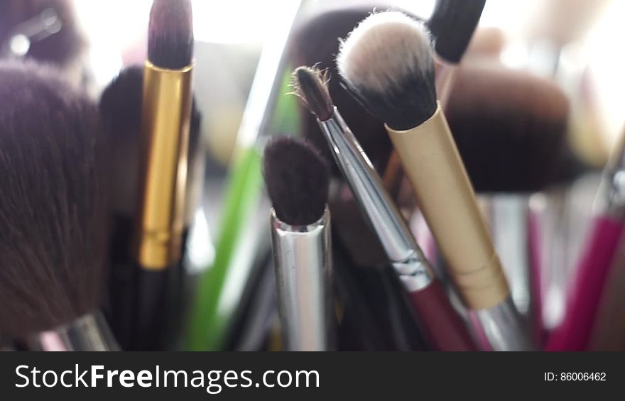 closeup brushes and other things for makeup and beauty industry. closeup brushes and other things for makeup and beauty industry