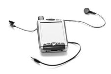 PDA With Headphones Stock Photos PDA With Headphones Stock Photos