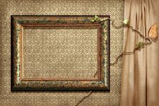 Grunge Frame On A Grunge Wallpape Royalty Free Stock Photo