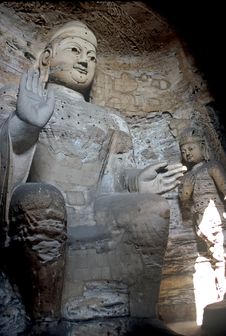 Buddhas In Yungang Caves ,China Royalty Free Stock Images Buddhas In Yungang Caves ,China Royalty Free Stock Images