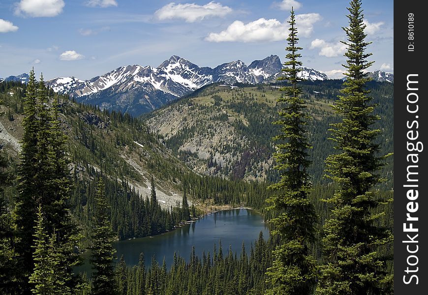 Alpine Lake And Mountains