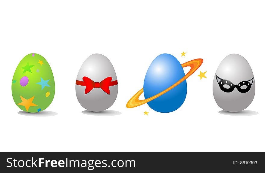 A collection of easter egg illustrations