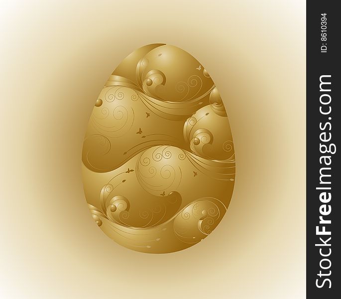 An illustration of a golden easter egg