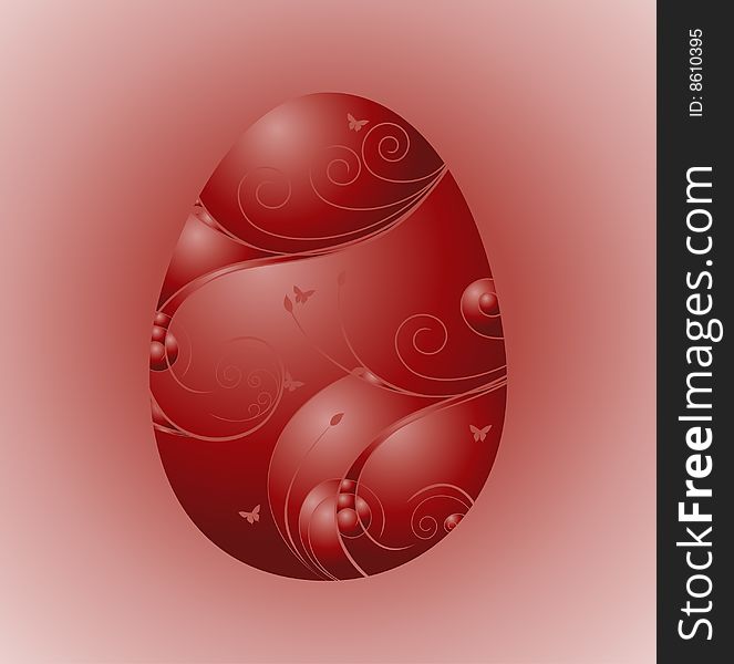 An illustration of a red easter egg. An illustration of a red easter egg