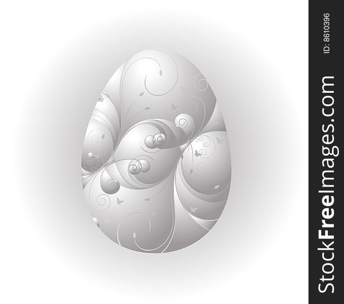 An illustration of a silver easter egg. An illustration of a silver easter egg