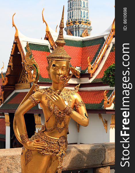 Golden Kinnari In Wat Phra Kaew