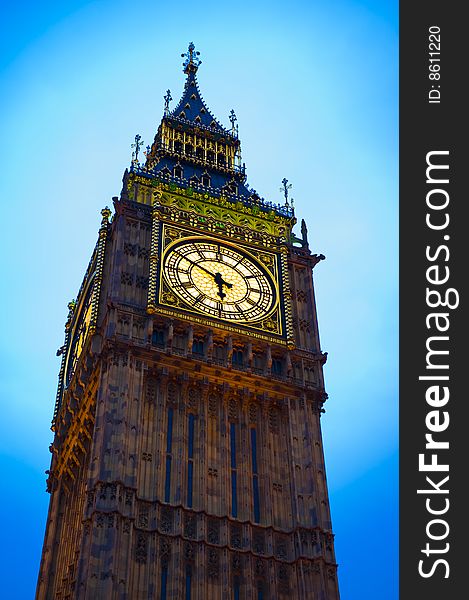 Beautiful view of the famous big ben in london. Beautiful view of the famous big ben in london