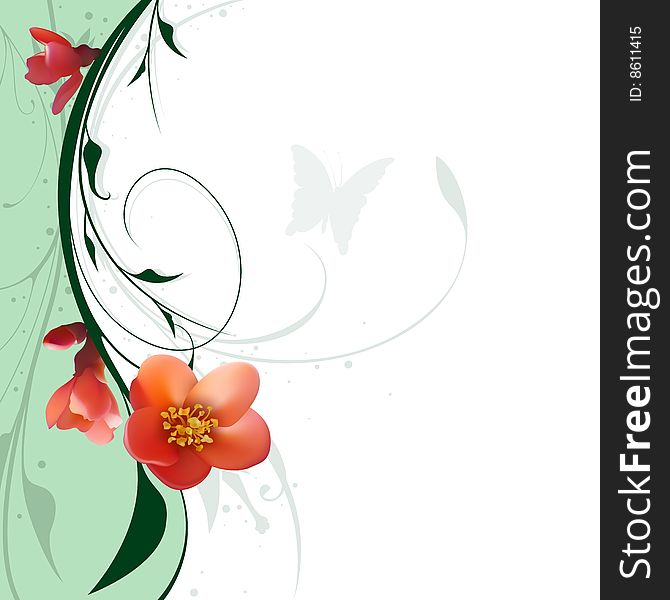 Floral background 28 - colored illustration as vector