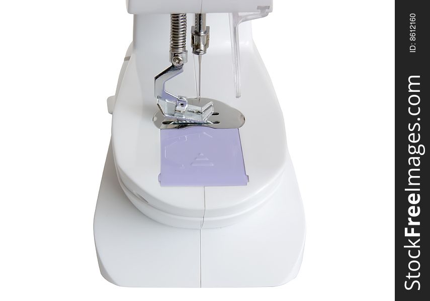 Sewing machine . Isolate over white. Sewing machine . Isolate over white