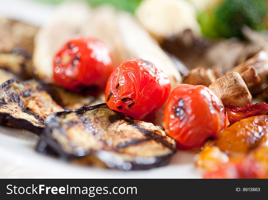 Tasty fried vegetables. Healthy spring eating