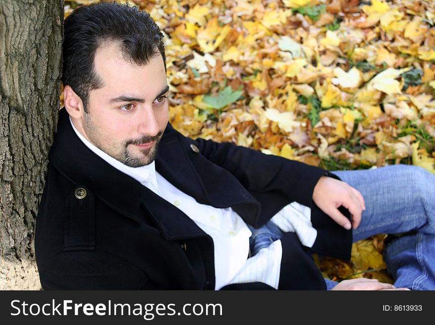 Man's autumn portrait