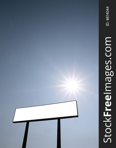 Photo of a blank billboard and the sun shining, add your advertisement