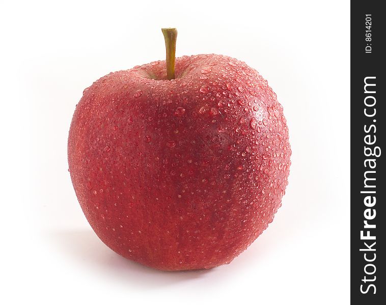 Red fresh apple fruit on table. Red fresh apple fruit on table