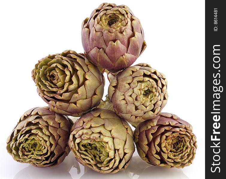 Detailed shot of fresh artichokes. Detailed shot of fresh artichokes