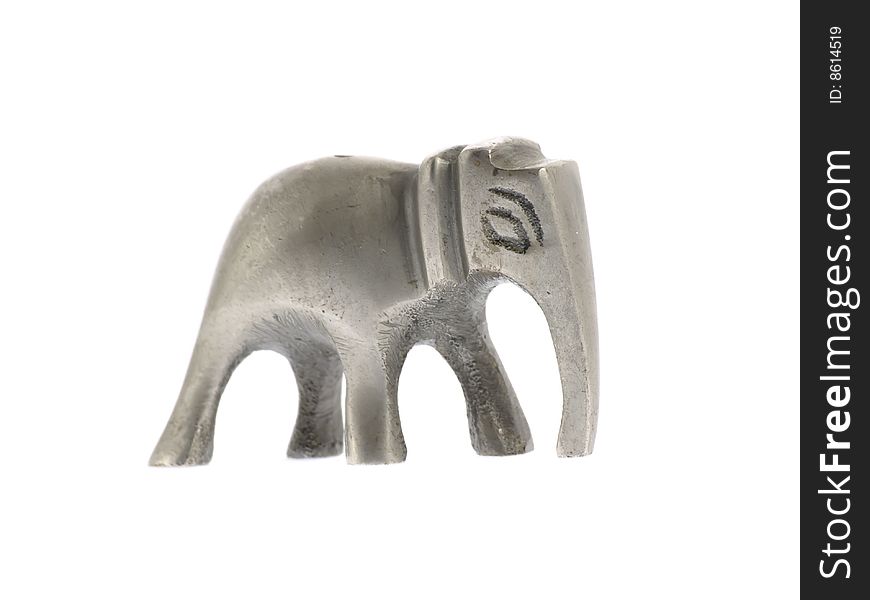 Metal elephant, souvenir isolated on white. Metal elephant, souvenir isolated on white