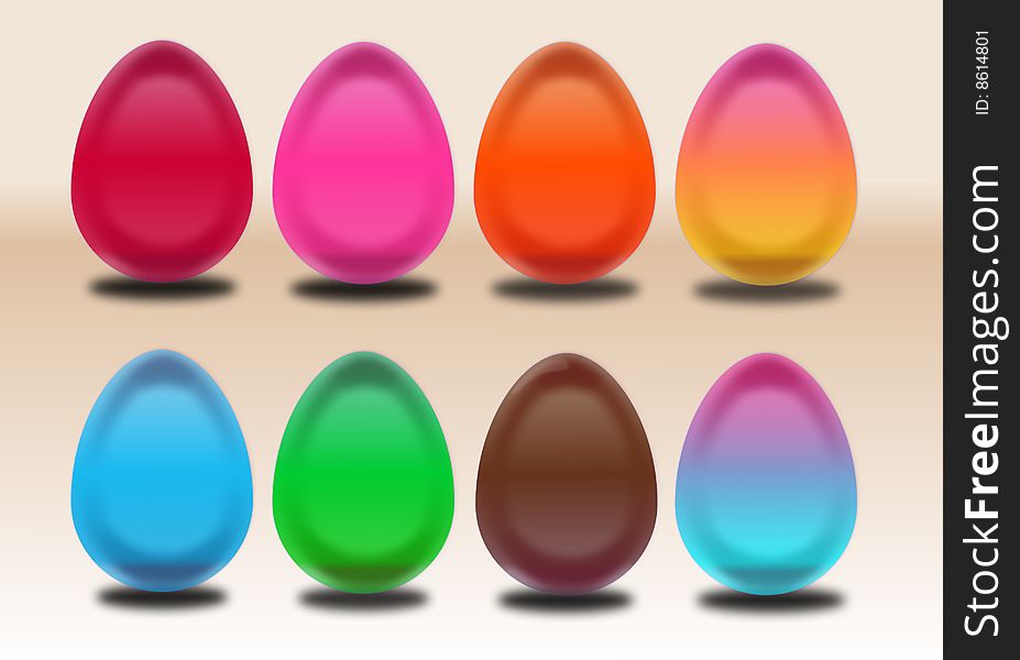 Colorful easter eggs ideal for all design purposes.