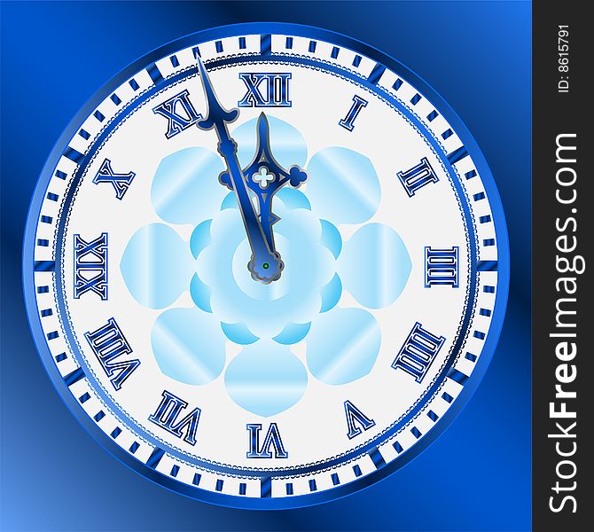 Vector image of vintage clocks face. Vector image of vintage clocks face