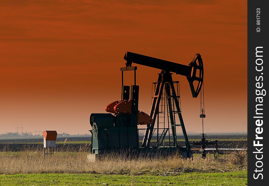 Oil Pump Jack,sunset