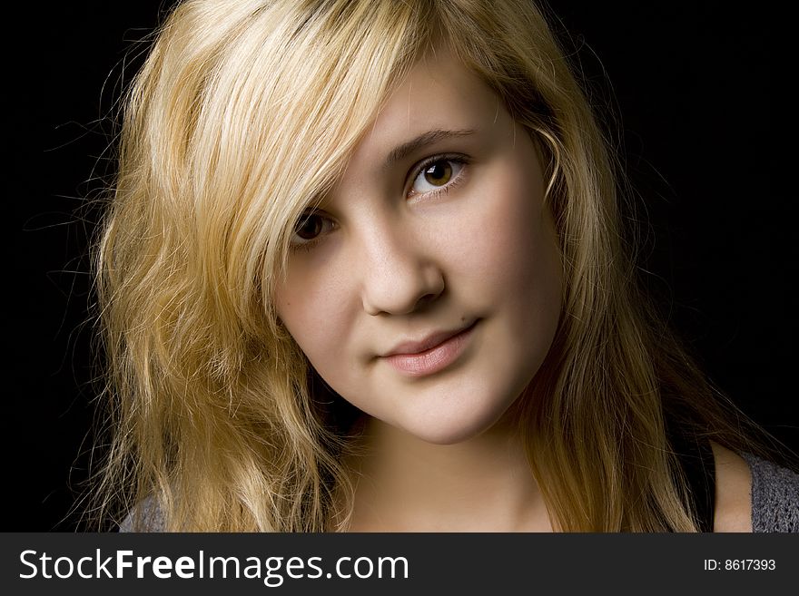 Portrait of young beautiful teenage girl