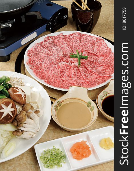 Rich Japanese barbecue restaurant on table. Rich Japanese barbecue restaurant on table