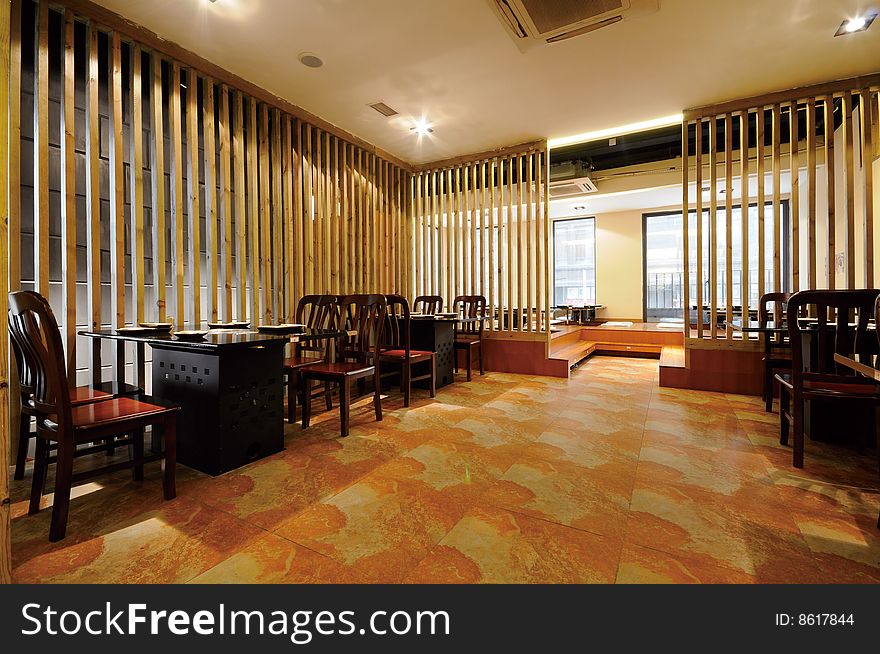 A Japanese restaurant with nobody