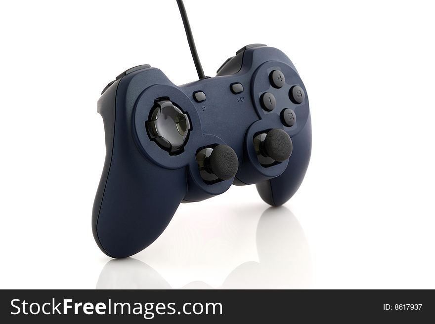 A blue gamepad with white background