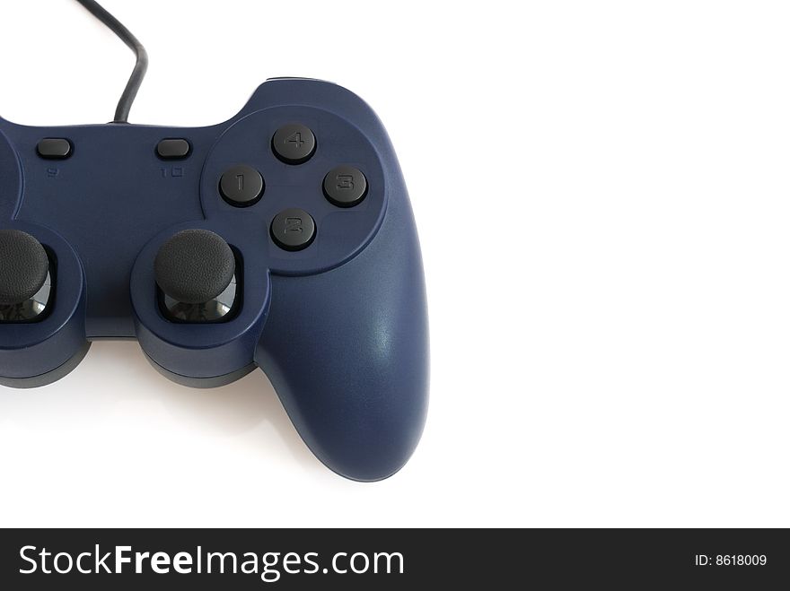 A blue gamepad with white background