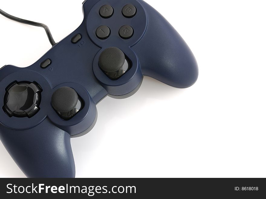 A blue gamepad with white background