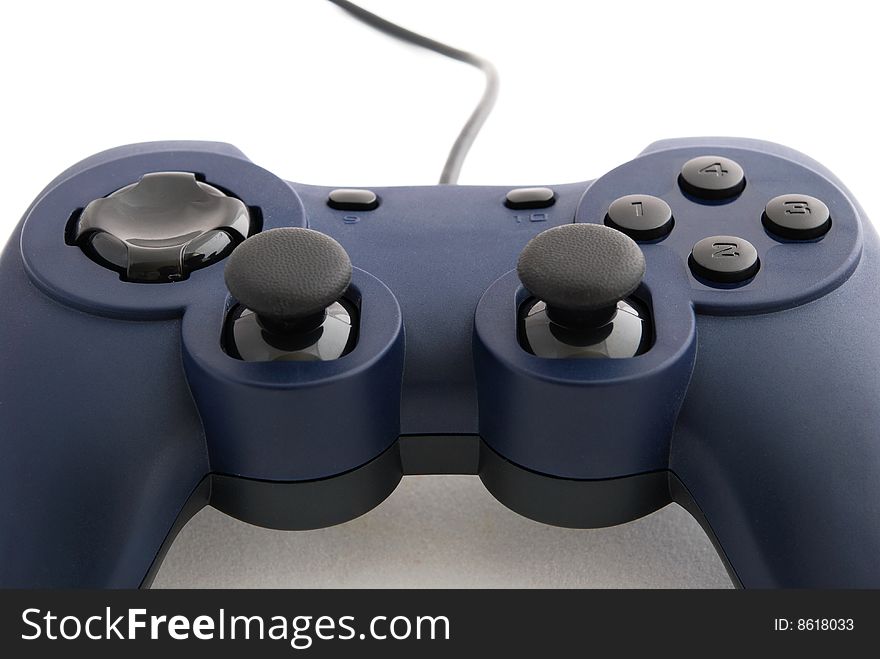 A blue gamepad with white background