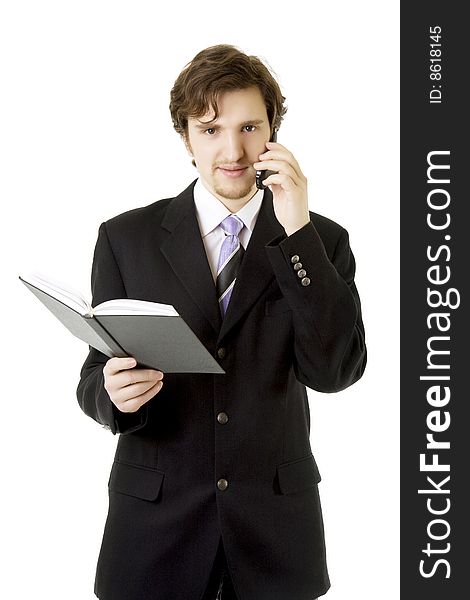 Businessman With Phone And Daily