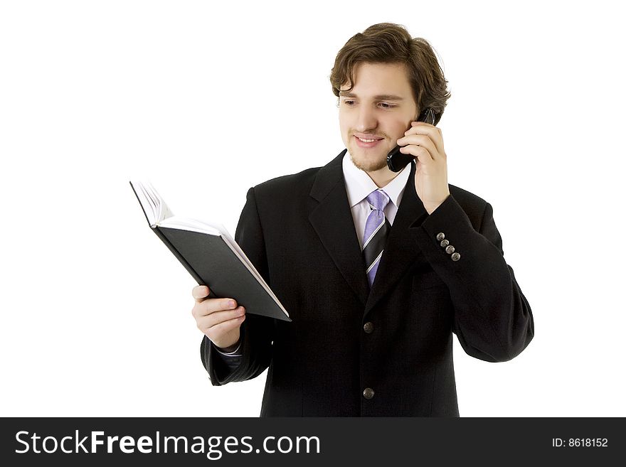 Businessman with phone and daily