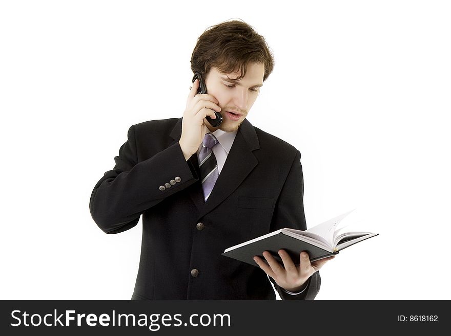 Businessman With Phone And Daily